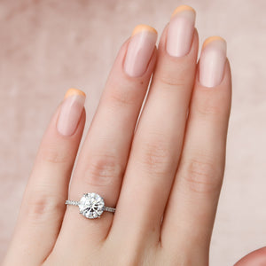 The Pave Aline Set With A 1 Carat Round Lab Diamond