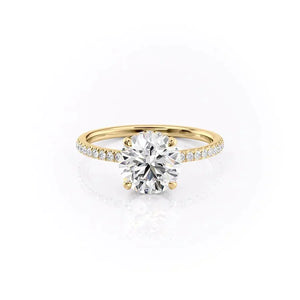 The Pave Aline Set With A Round Moissanite