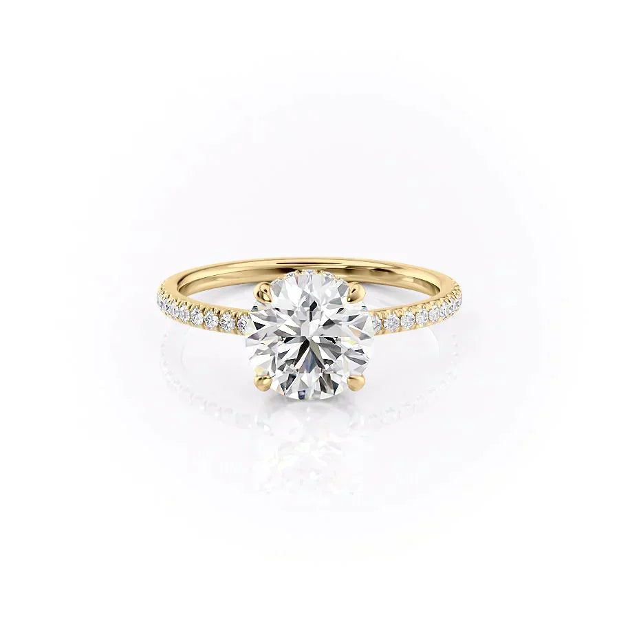 The Pave Aline Set With A 1 Carat Round Moissanite