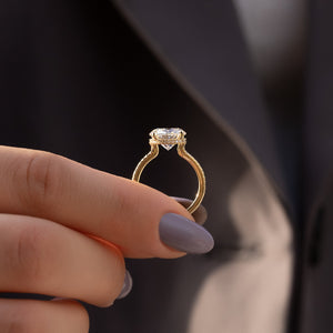 The Pave Aline Set With A 1 Carat Round Lab Diamond