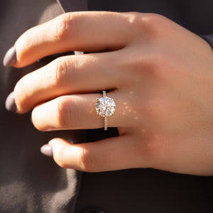 The Pave Aline Set With A 1 Carat Round Lab Diamond