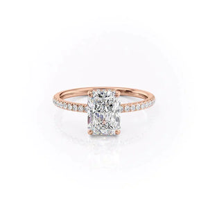 The Pave Aline Set With A 3.5 Carat Radiant Moissanite