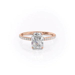 The Pave Aline Set With A Radiant Moissanite