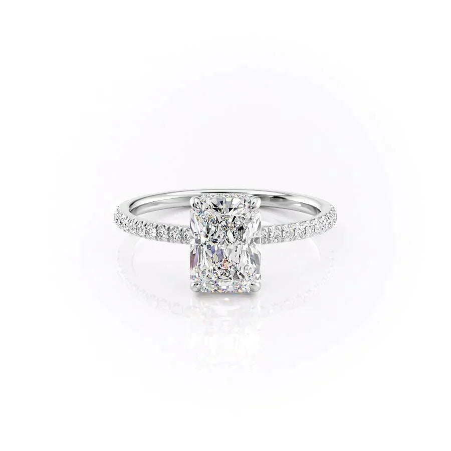 The Pave Aline Set With A 3 Carat Radiant Moissanite