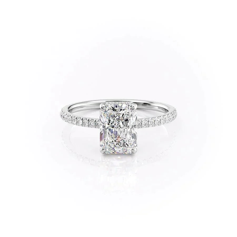 The Pave Aline Set With A Radiant Moissanite