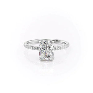 The Pave Aline Set With A Radiant Moissanite