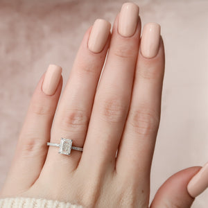 The Pave Aline Set With A 1.5 Carat Radiant Lab Diamond