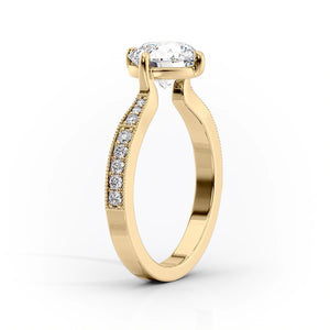 The Rebecca Set With A 1 Carat Pear Lab Diamond