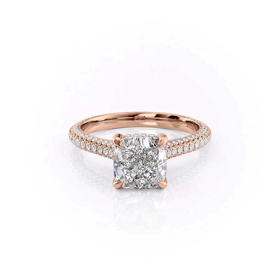 The Rachel Set With A 3.5 Carat Cushion Moissanite