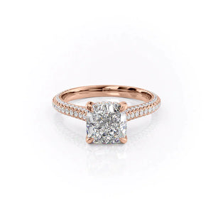 The Rachel Set With A 2 Carat Cushion Moissanite