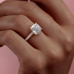 The Rachel Set With A 1.5 Carat Cushion Moissanite