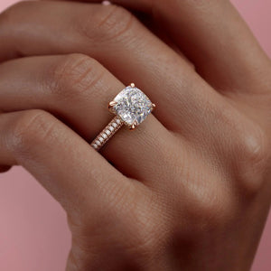 The Rachel Set With A 3 Carat Cushion Moissanite