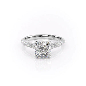 The Rachel Set With A 3 Carat Cushion Moissanite