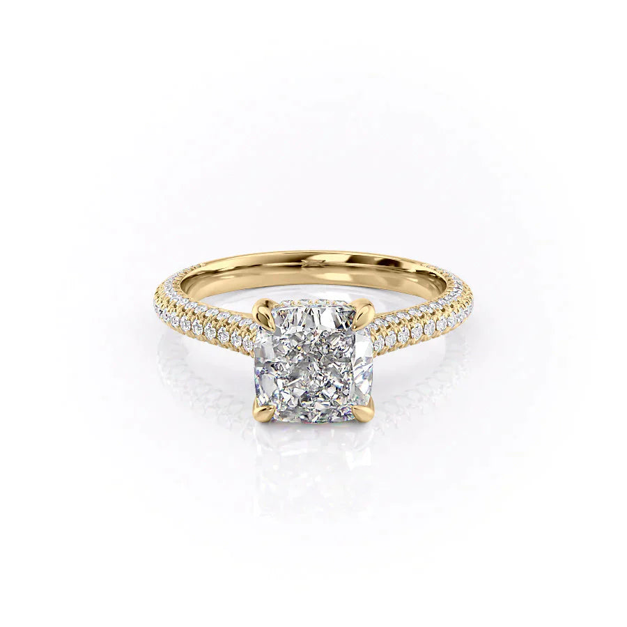 The Rachel Set With A 4 Carat Cushion Moissanite