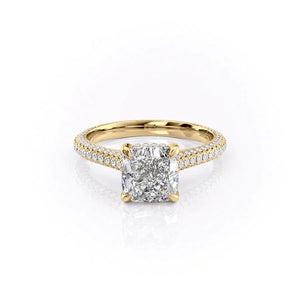 The Rachel Set With A 4 Carat Cushion Moissanite