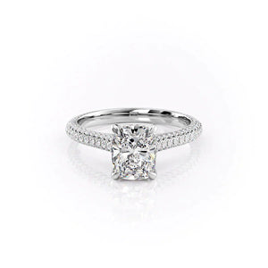 The Rachel Set With A 3 Carat Elongated Cushion Lab Diamond