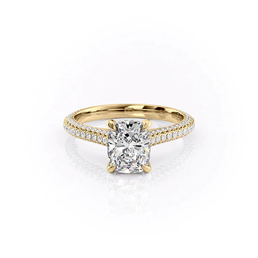 The Rachel Set With A 3 Carat Elongated Cushion Lab Diamond