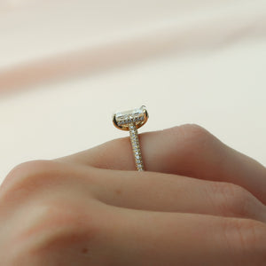 The Rachel Set With A Elongated Cushion Lab Diamond
