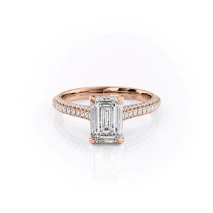 The Rachel Set With A 3 Carat Emerald Moissanite
