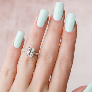 The Rachel Set With A 2 Carat Emerald Lab Diamond