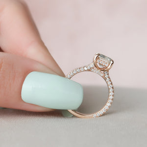 The Rachel Set With A 2 Carat Emerald Lab Diamond