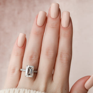 The Rachel Set With A 3 Carat Emerald Lab Diamond