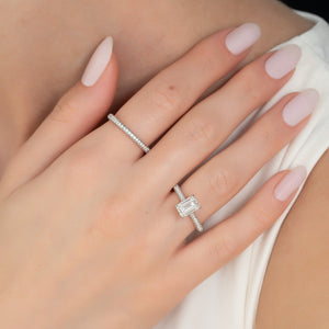 The Rachel Set With A 3 Carat Emerald Lab Diamond