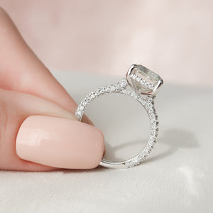 The Rachel Set With A 3 Carat Emerald Lab Diamond