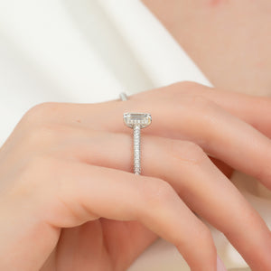 The Rachel Set With A 3 Carat Emerald Lab Diamond