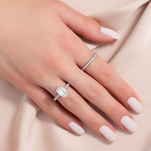 The Rachel Set With A 3 Carat Emerald Lab Diamond