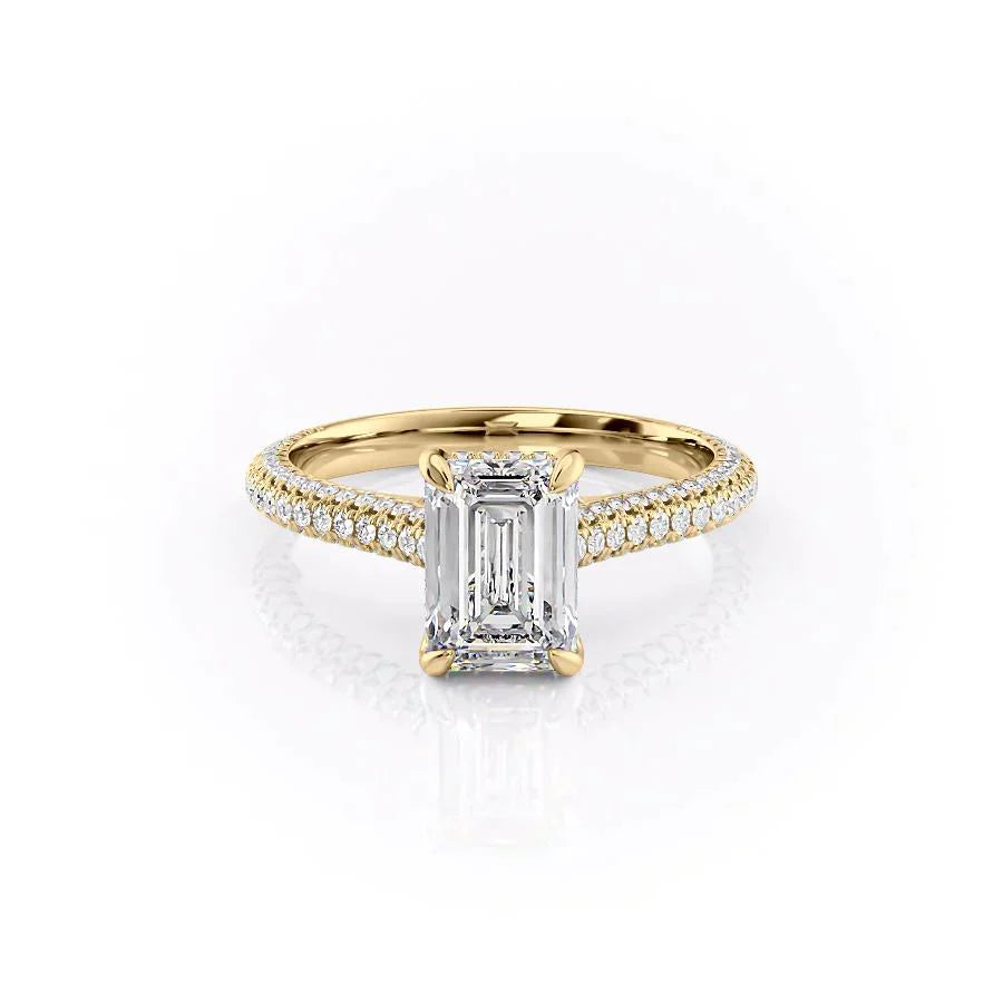 The Rachel Set With A 2 Carat Emerald Moissanite