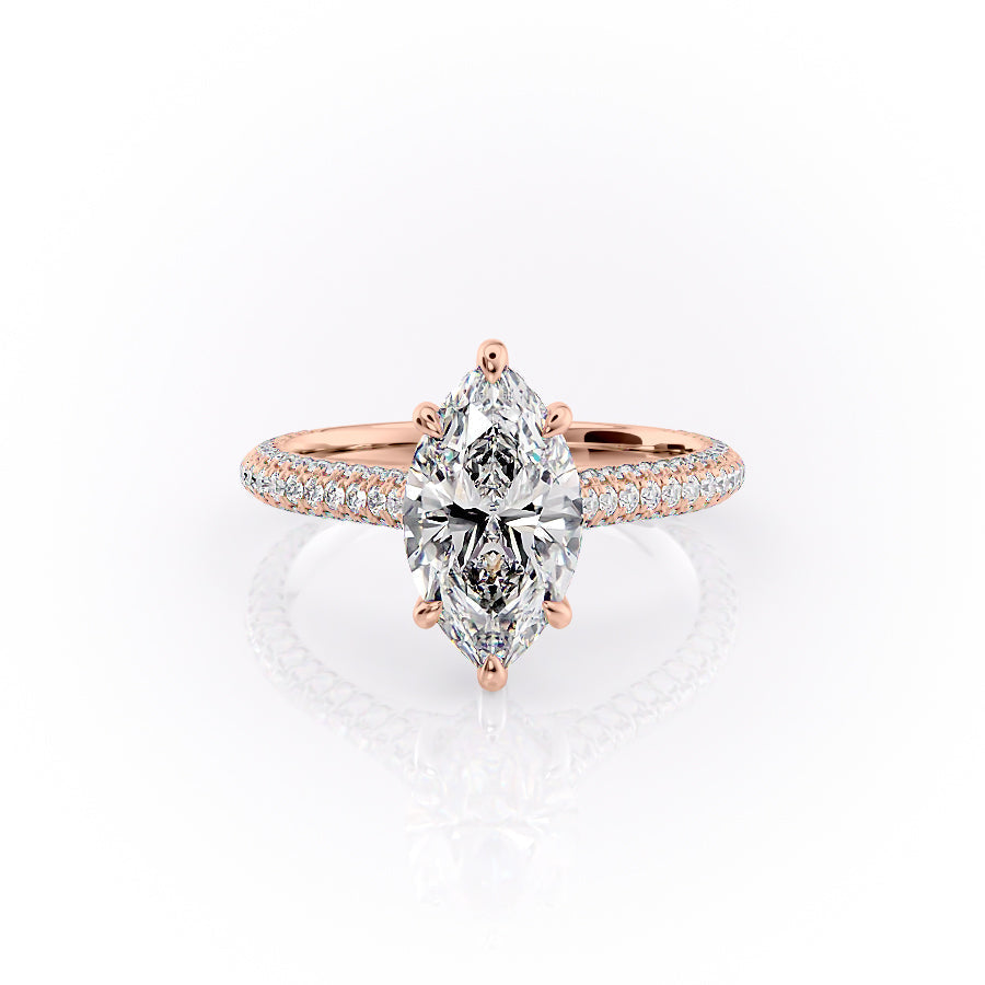 The Rachel Set With A 1 Carat Marquise Lab Diamond