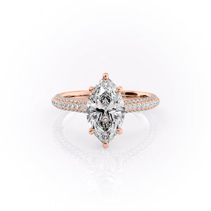 The Rachel Set With A 2.5 Carat Marquise Moissanite