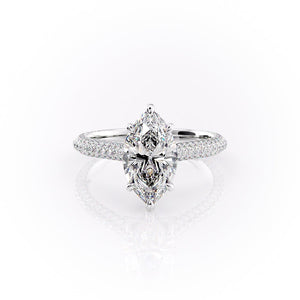 The Rachel Set With A 5 Carat Marquise Moissanite