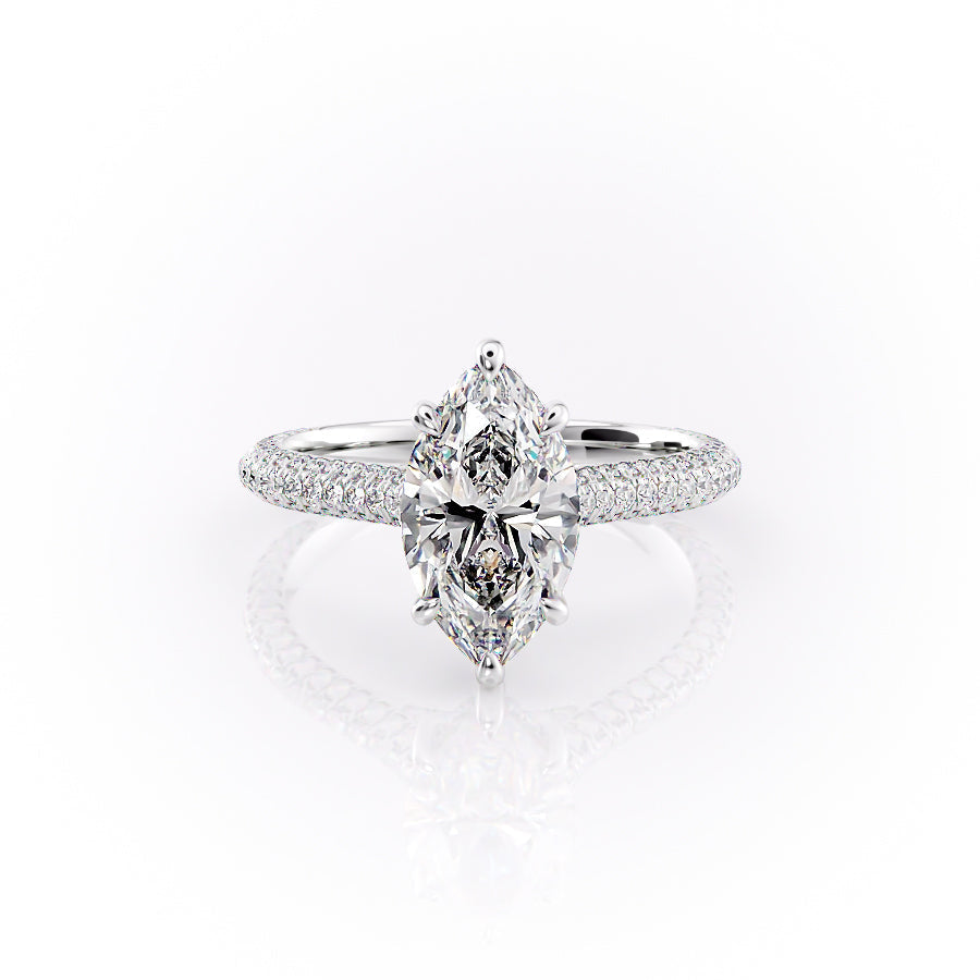 The Rachel Set With A 3.5 Carat Marquise Moissanite