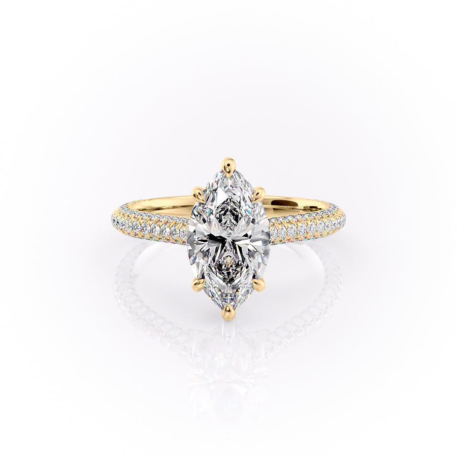 The Rachel Set With A 3 Carat Marquise Moissanite