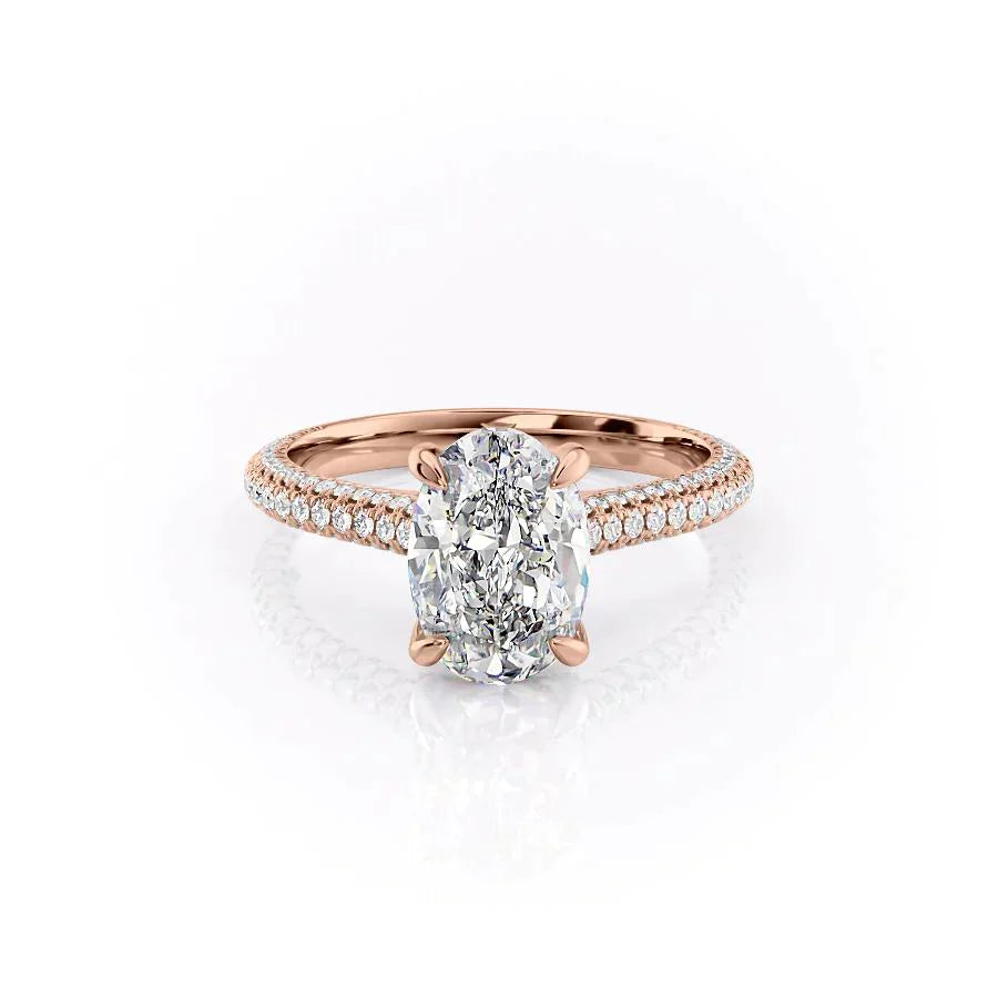 The Rachel Set With A 3.5 Carat Oval Moissanite