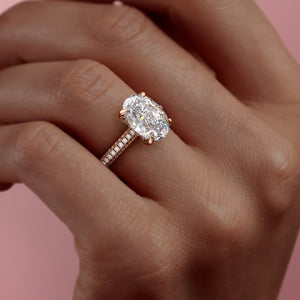 The Rachel Set With A 4 Carat Oval Moissanite
