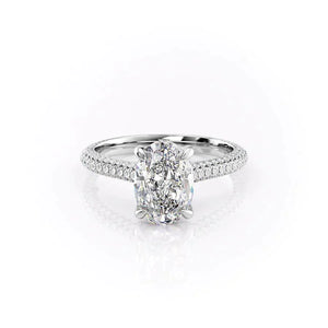 The Rachel Set With A 2.5 Carat Oval Moissanite