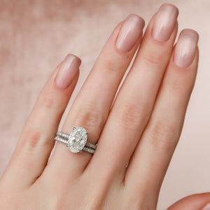 The Rachel Set With A Oval Lab Diamond