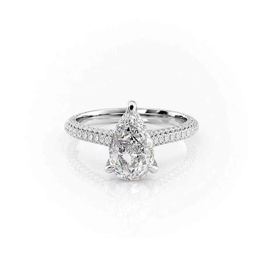 The Rachel Set With A 4 Carat Pear Moissanite