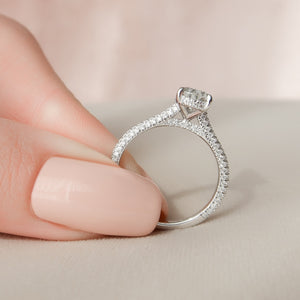 The Rachel Set With A 3 Carat Pear Lab Diamond