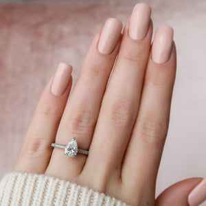 The Rachel Set With A 3 Carat Pear Lab Diamond