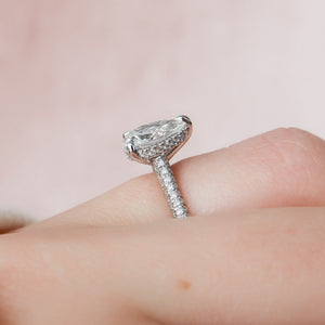 The Rachel Set With A 3 Carat Pear Lab Diamond