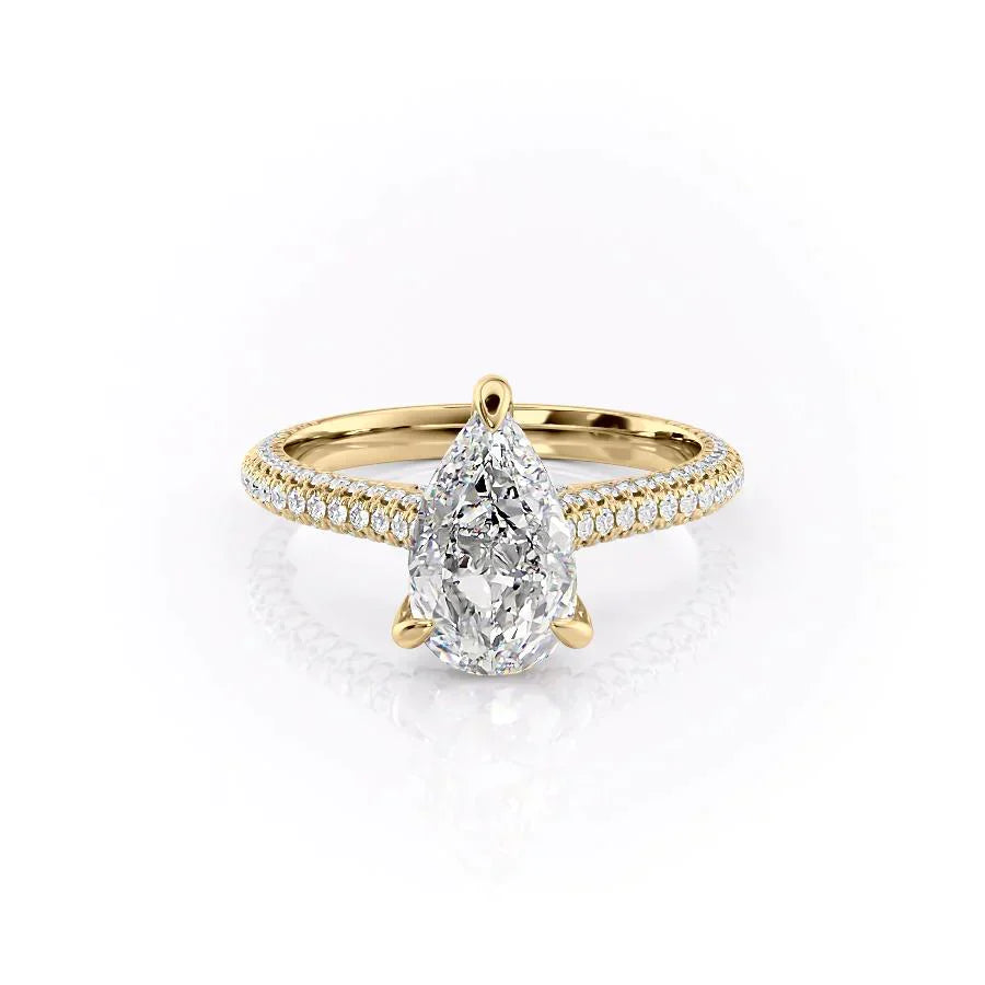 The Rachel Set With A 1.5 Carat Pear Moissanite