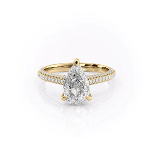 The Rachel Set With A 1.5 Carat Pear Lab Diamond
