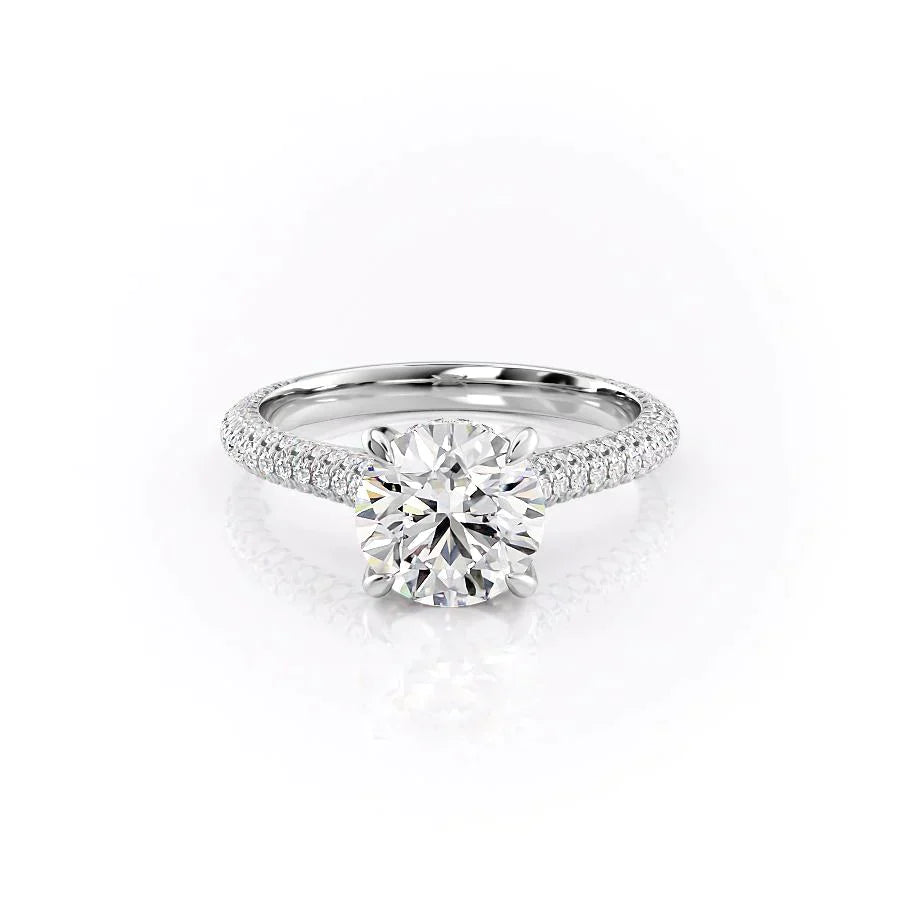 The Rachel Set With A 2.5 Carat Round Moissanite
