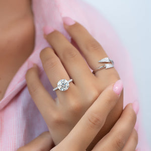 The Rachel Set With A 2 Carat Round Lab Diamond
