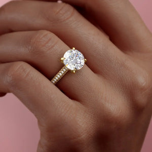 The Rachel Set With A 5 Carat Round Moissanite