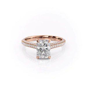 The Rachel Set With A 1 Carat Radiant Lab Diamond